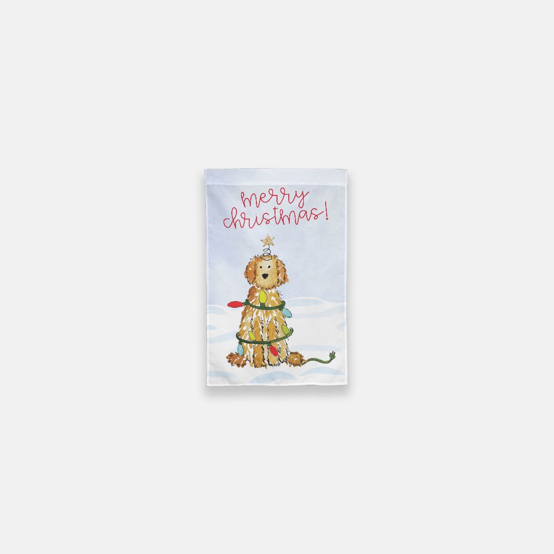 Festive Christmas Doodle Garden Flag
