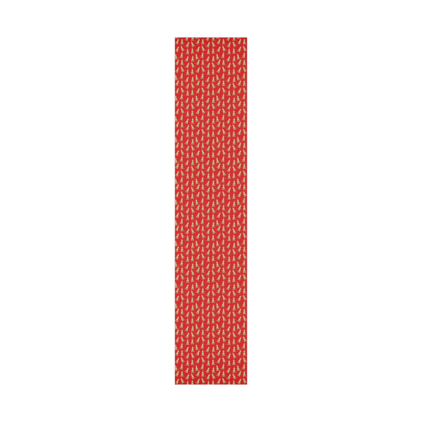 Festive Christmas Apricot and Cream Doodle Gift Wrap - Red