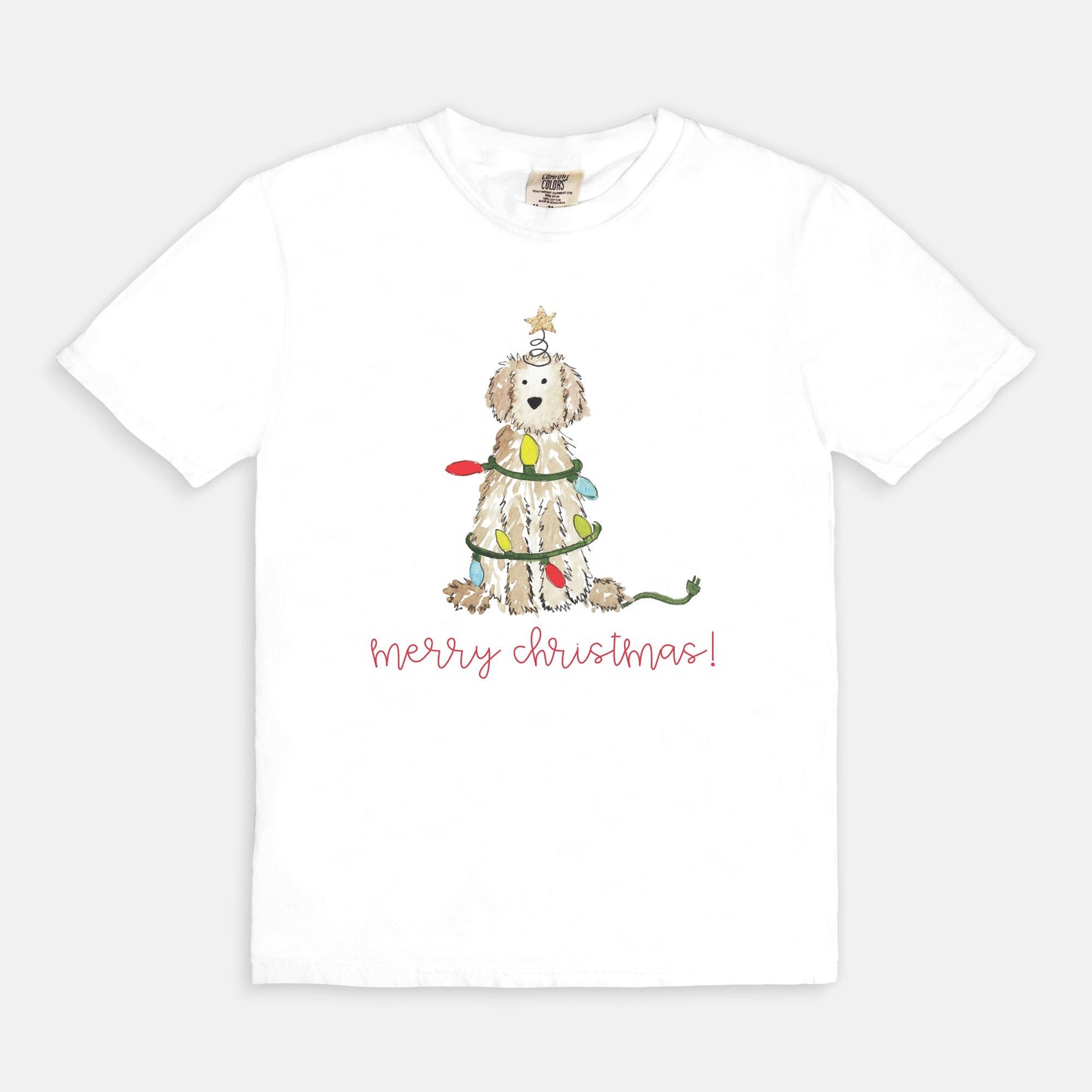 Festive Christmas Cream Doodle Comfort Color Tee