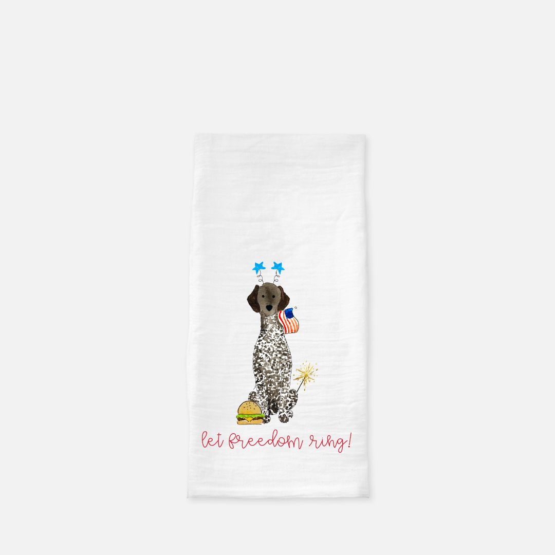 Patriotic German Shorthaired Pointer Tea Towel