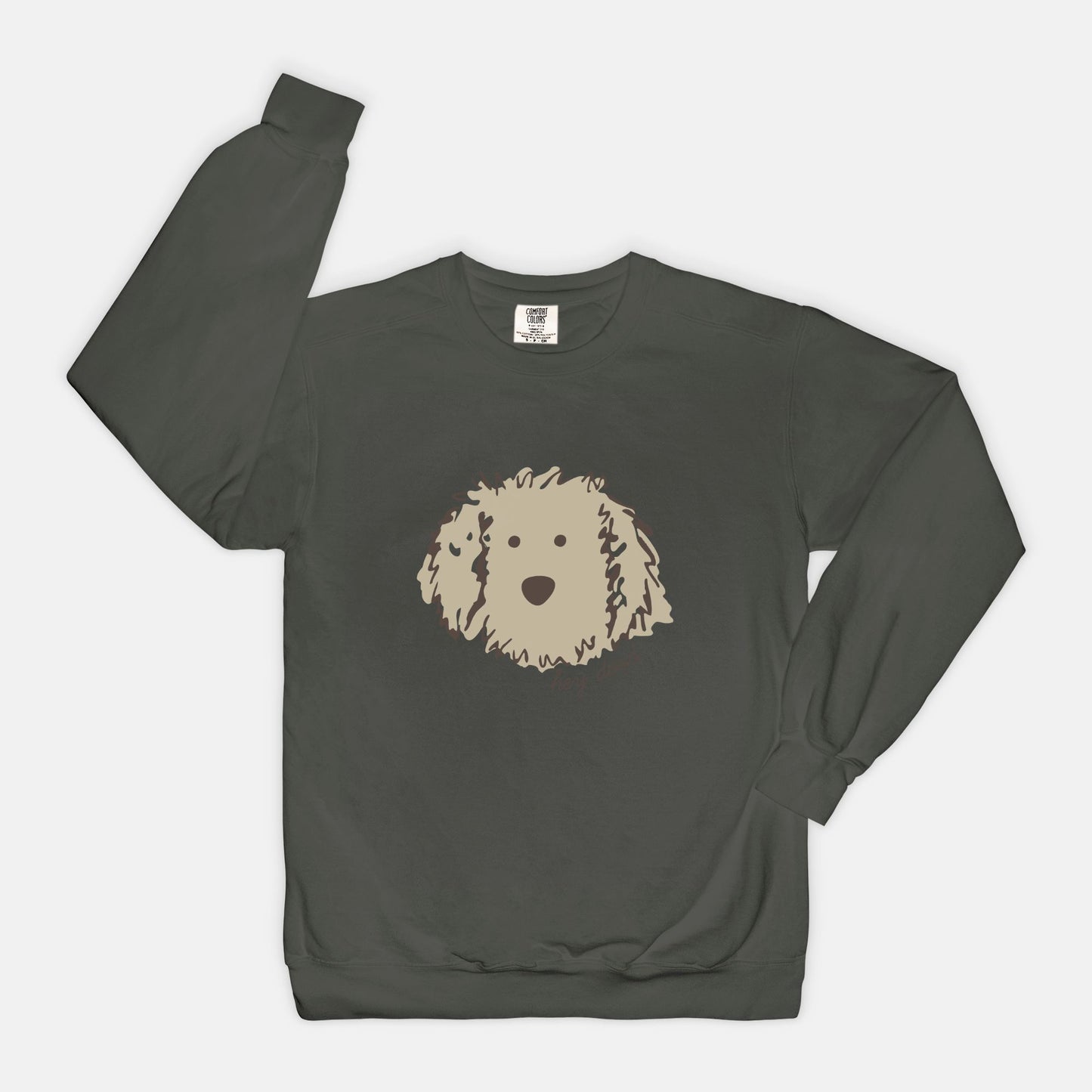 Hey Dood Cream Doodle Comfort Color Sweatshirt
