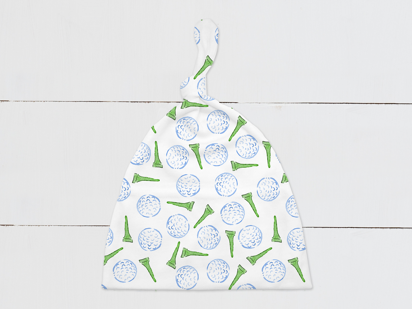 Golf Tee Pattern Baby Knotted Beanie
