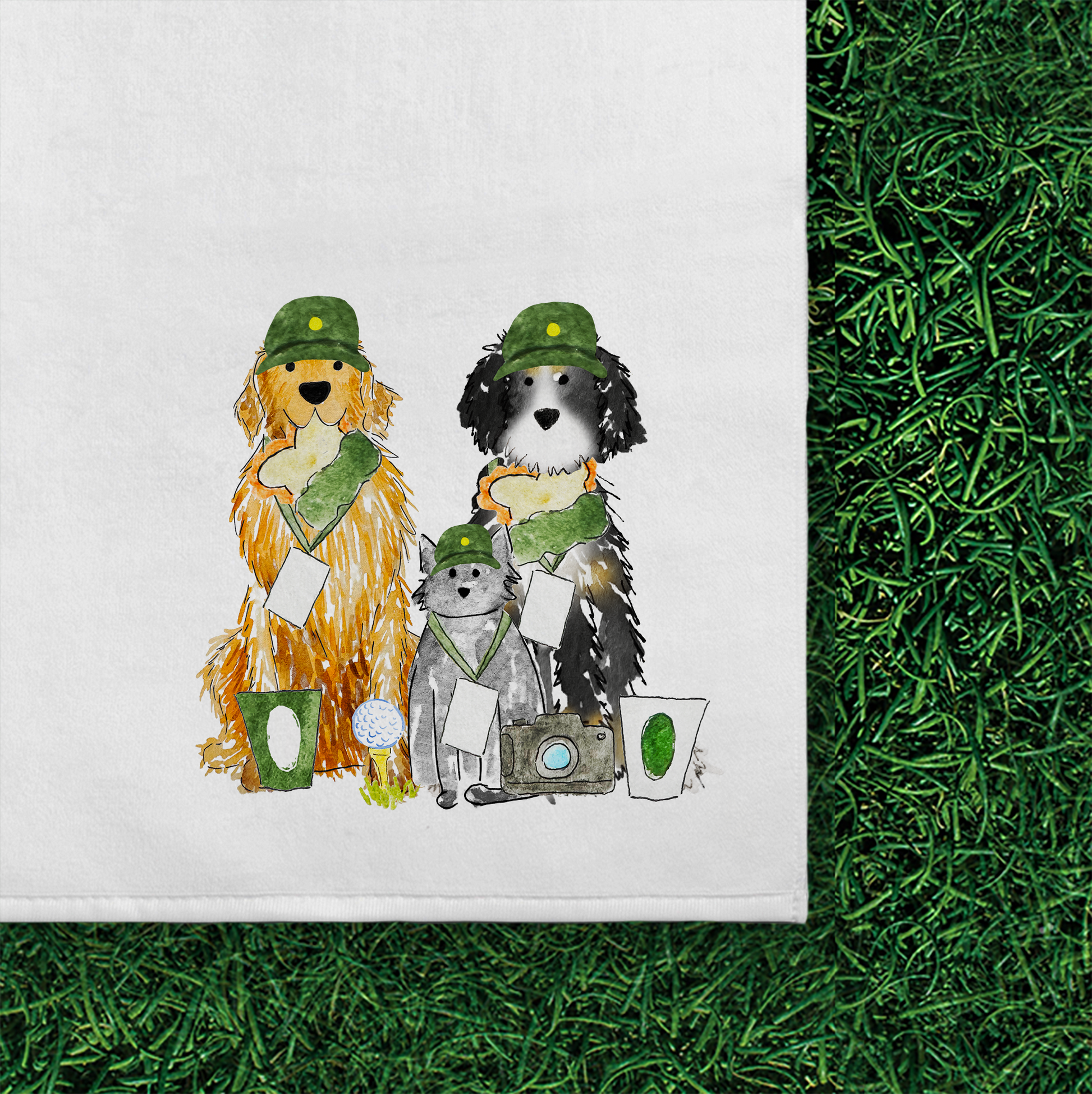 goldendoodle custom golf towel