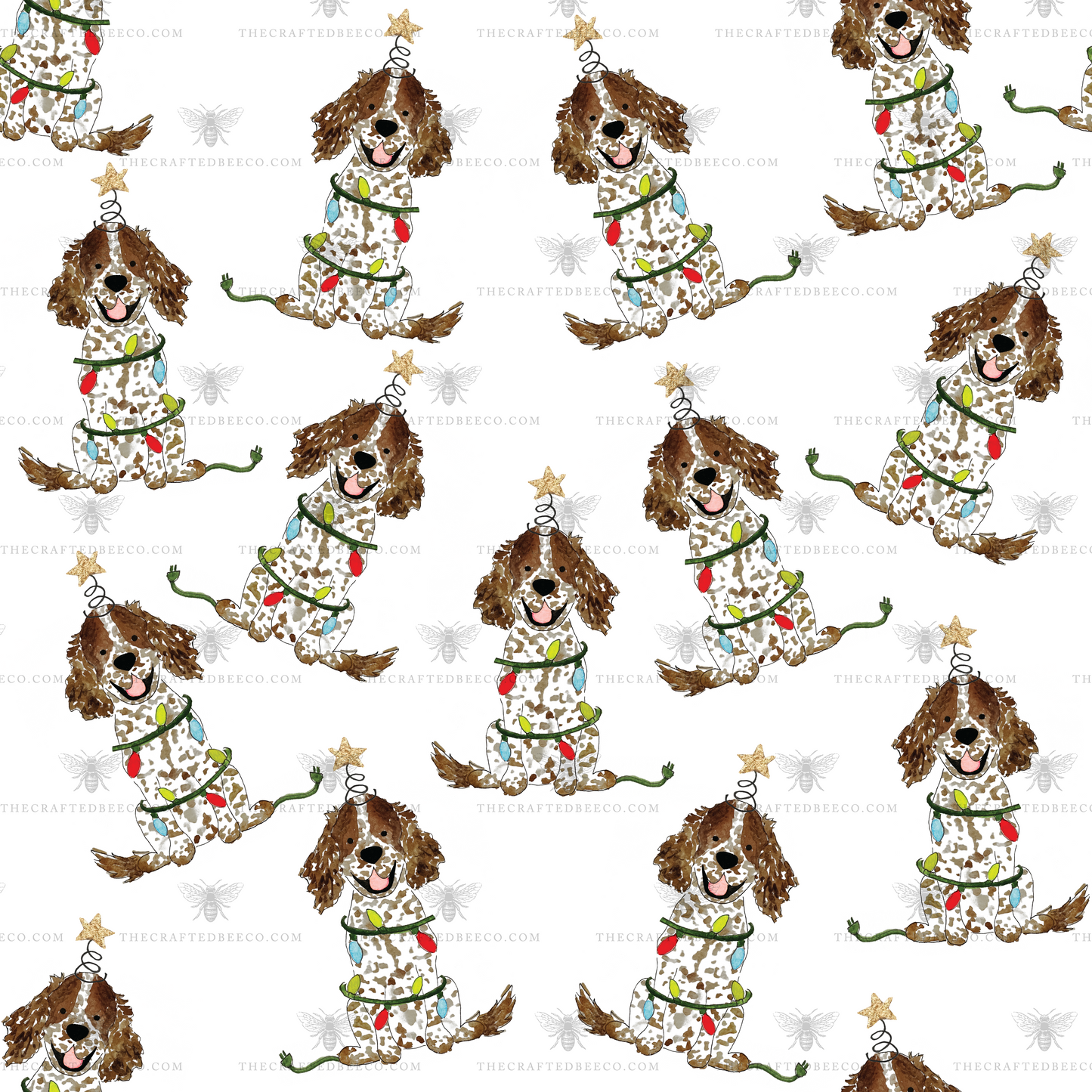 Festive Christmas Brown Parti Spaniel Stocking | Christmas Boykin Spaniel Pet Stockings, Dog Stocking