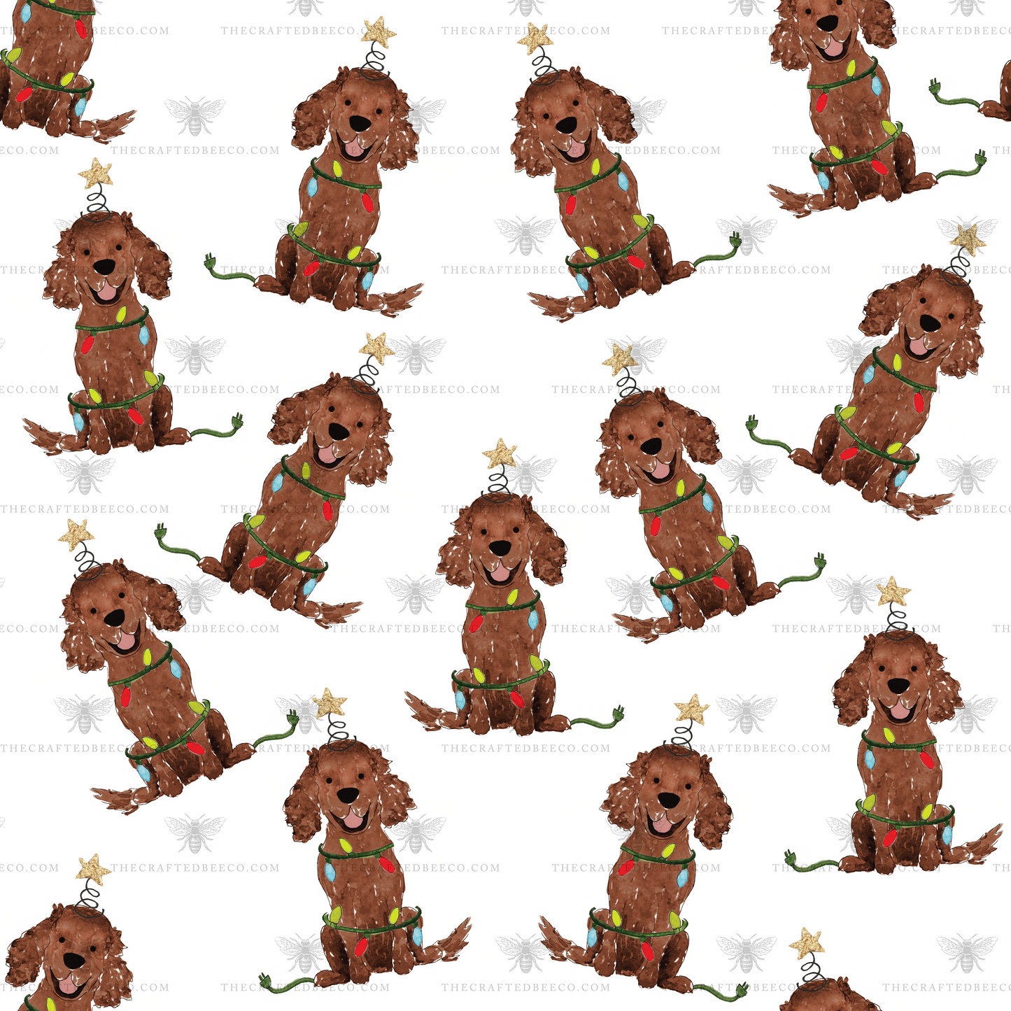 Festive Christmas Brown Spaniel Stocking | Christmas Boykin Spaniel Pet Stockings, Dog Stocking