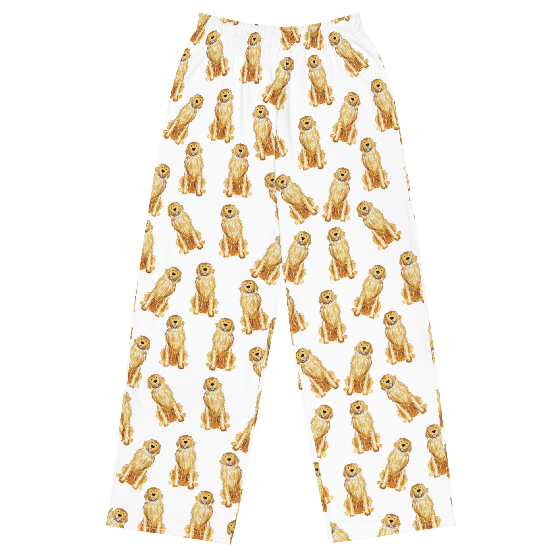 Watercolor golden retriever print PJ pants