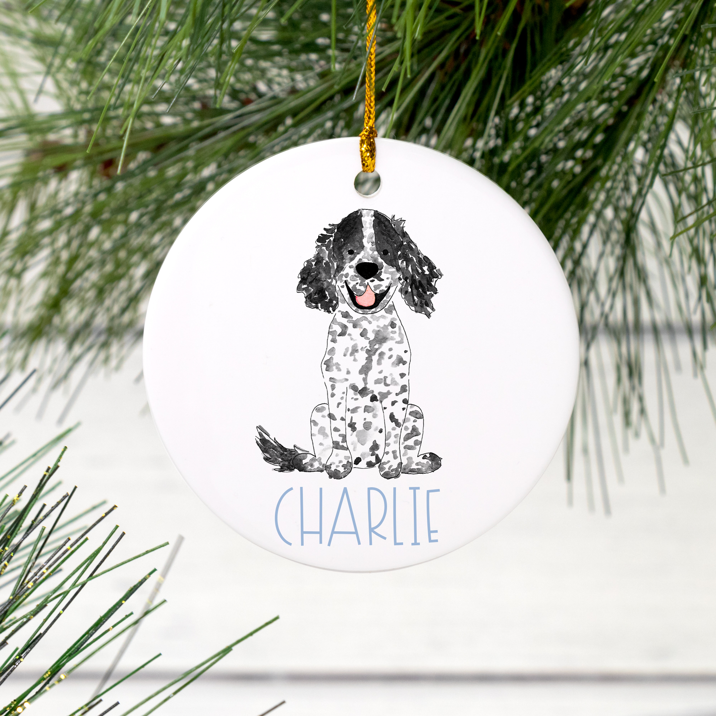 Personalized Spaniel Ornament