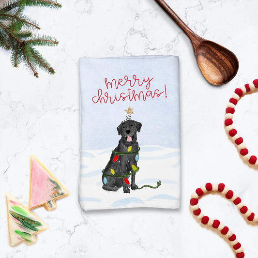 Festive Christmas Lab Hostess Towel