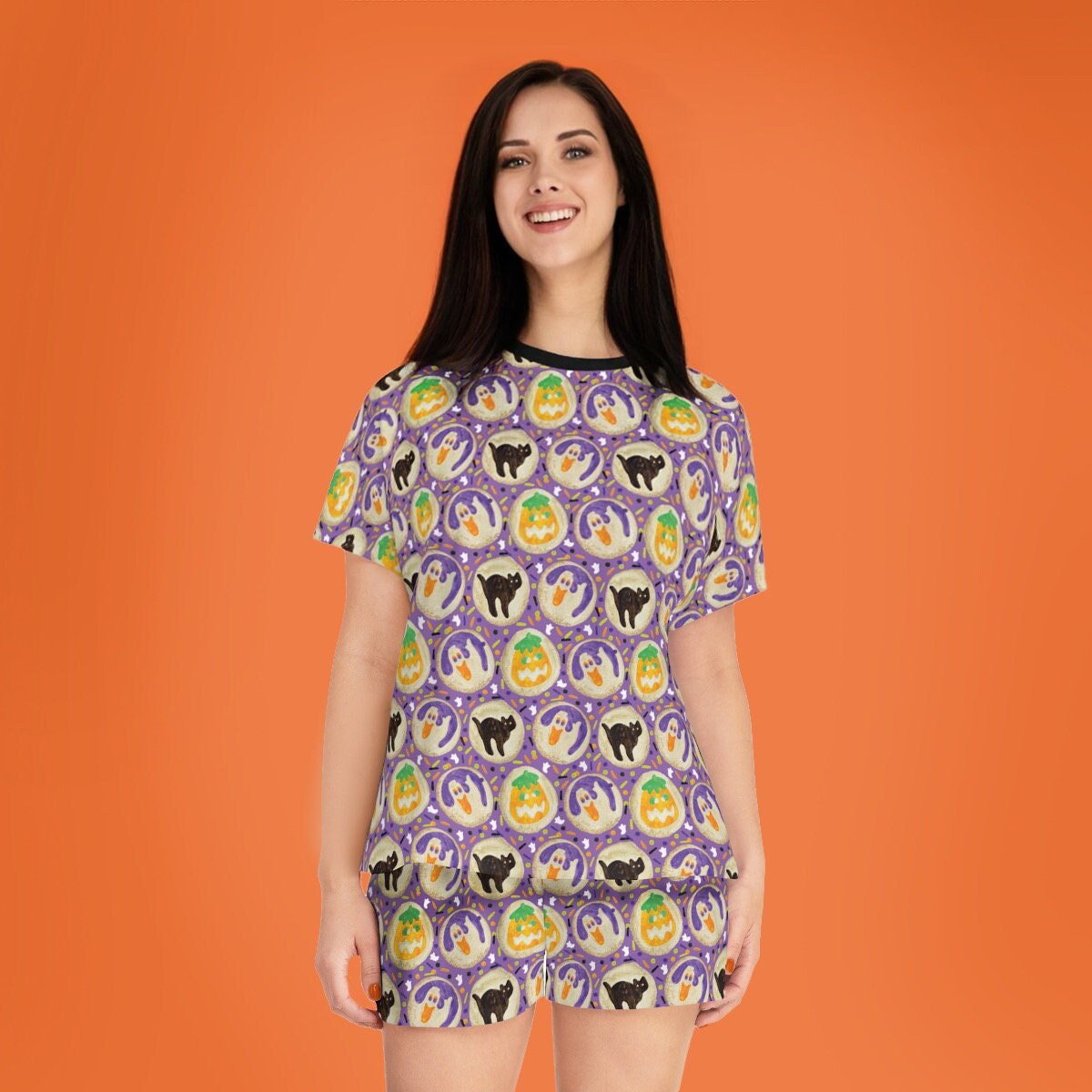 Halloween Spooky Cookie Women's Short Pajama Set