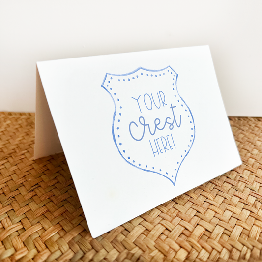 *Custom Crest Add On* Folded Stationery Set