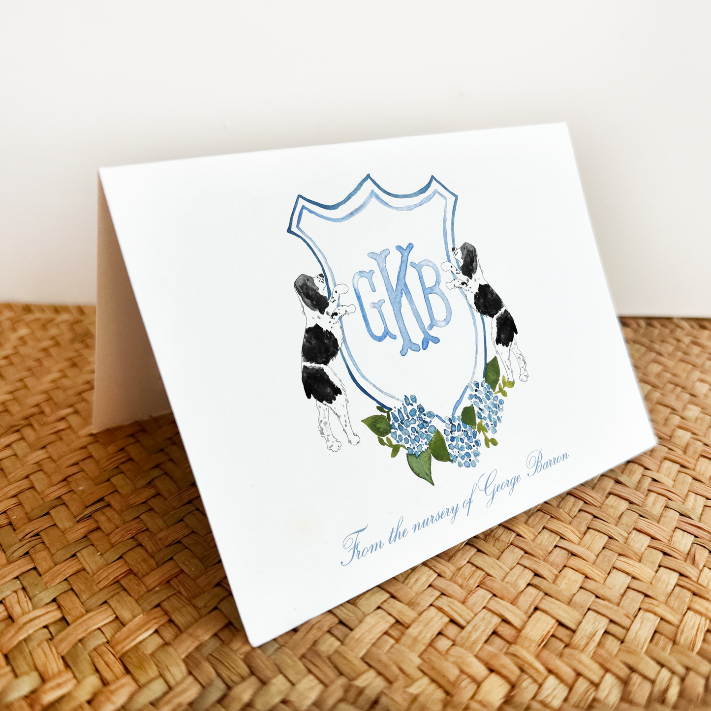 *Custom Crest Add On* Folded Stationery Set