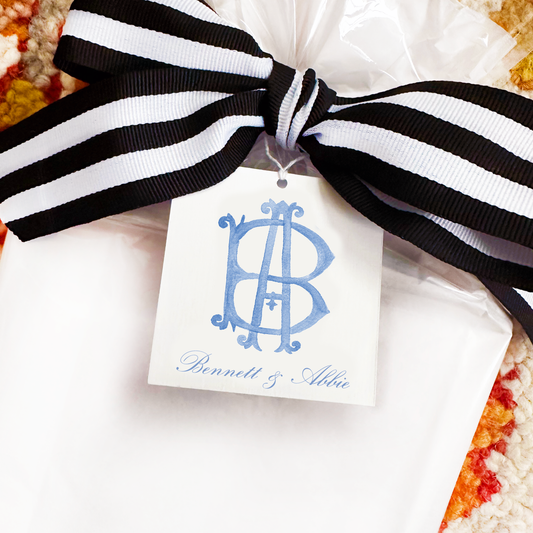 Watercolor Intertwined Monogram Gift Tags