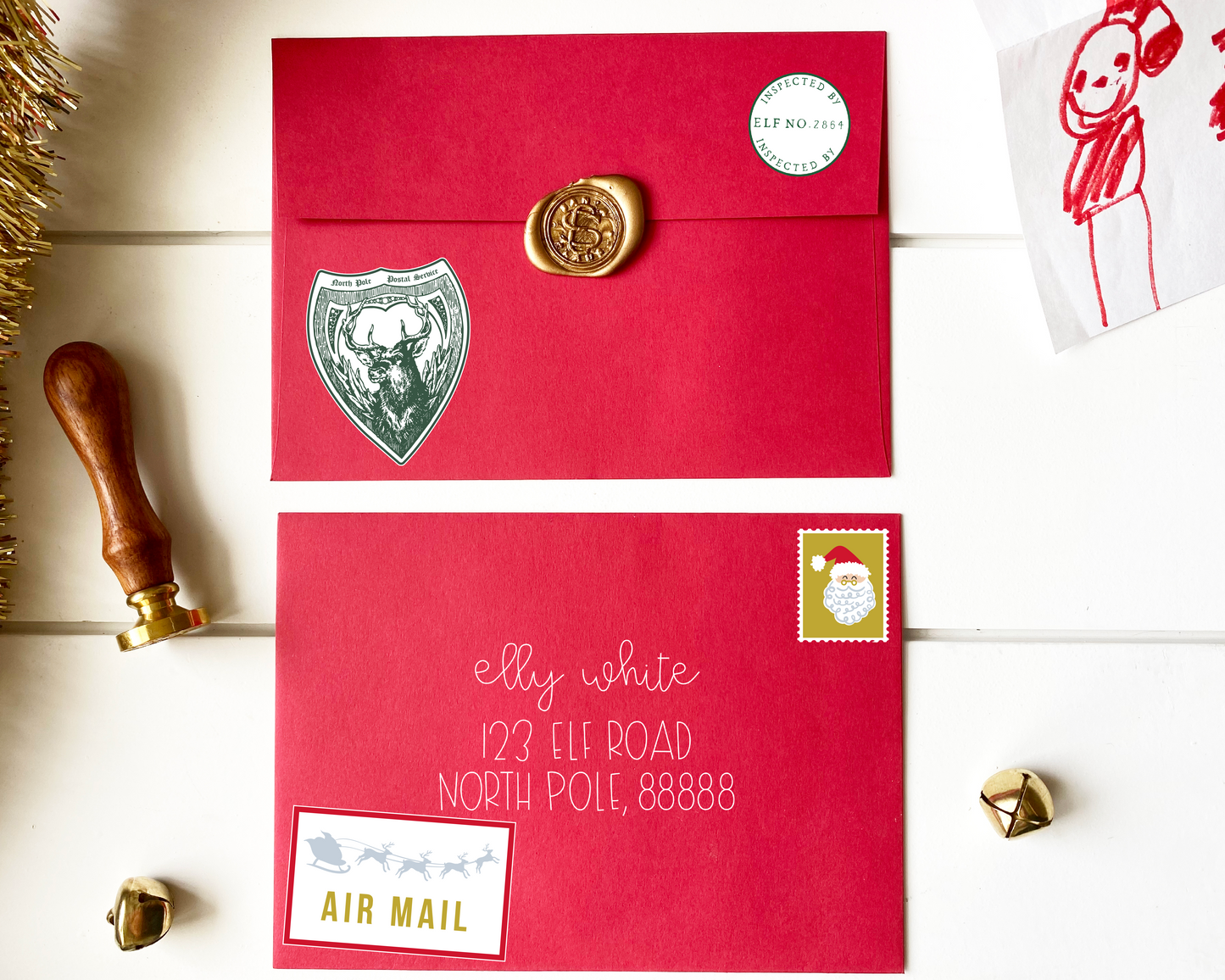 Christmas North Pole Postage Sticker Sheet