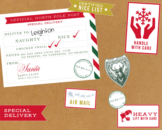 Christmas North Pole Postage Sticker Sheet