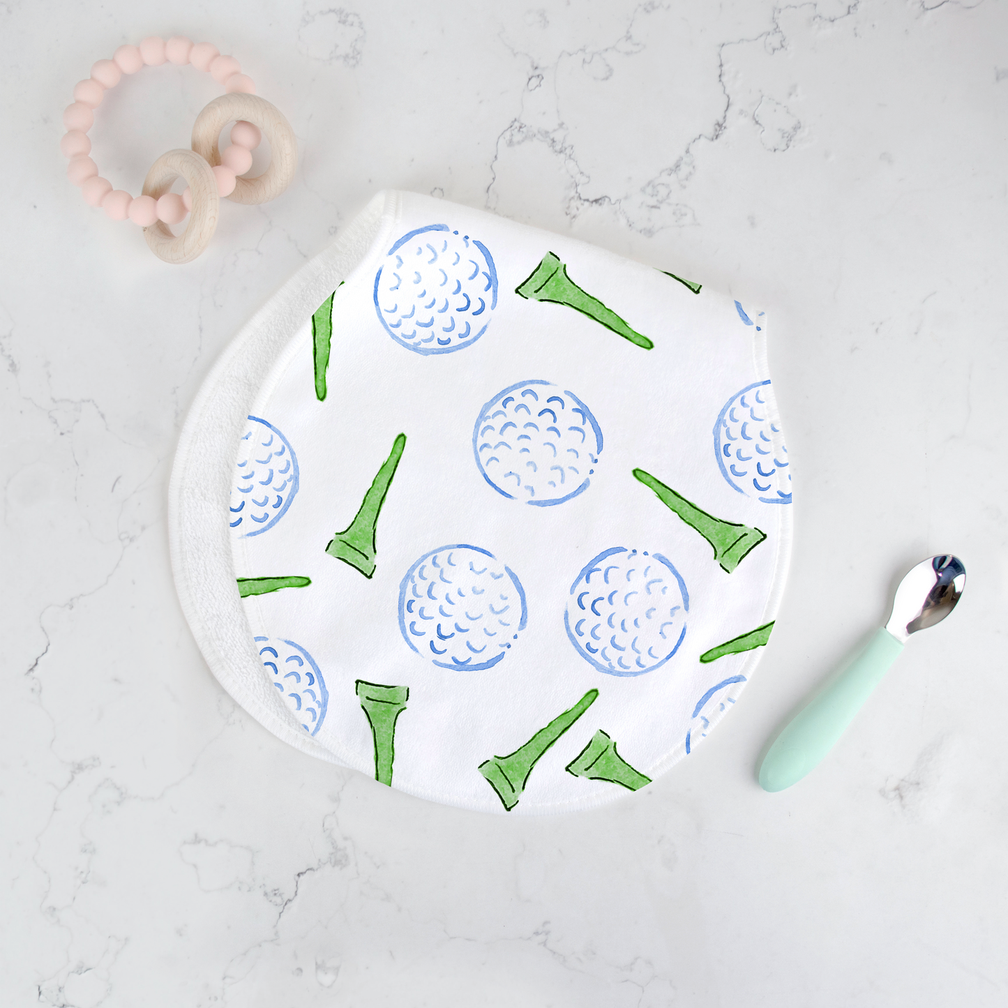 Golf Tee Pattern Peanut Burp Cloth