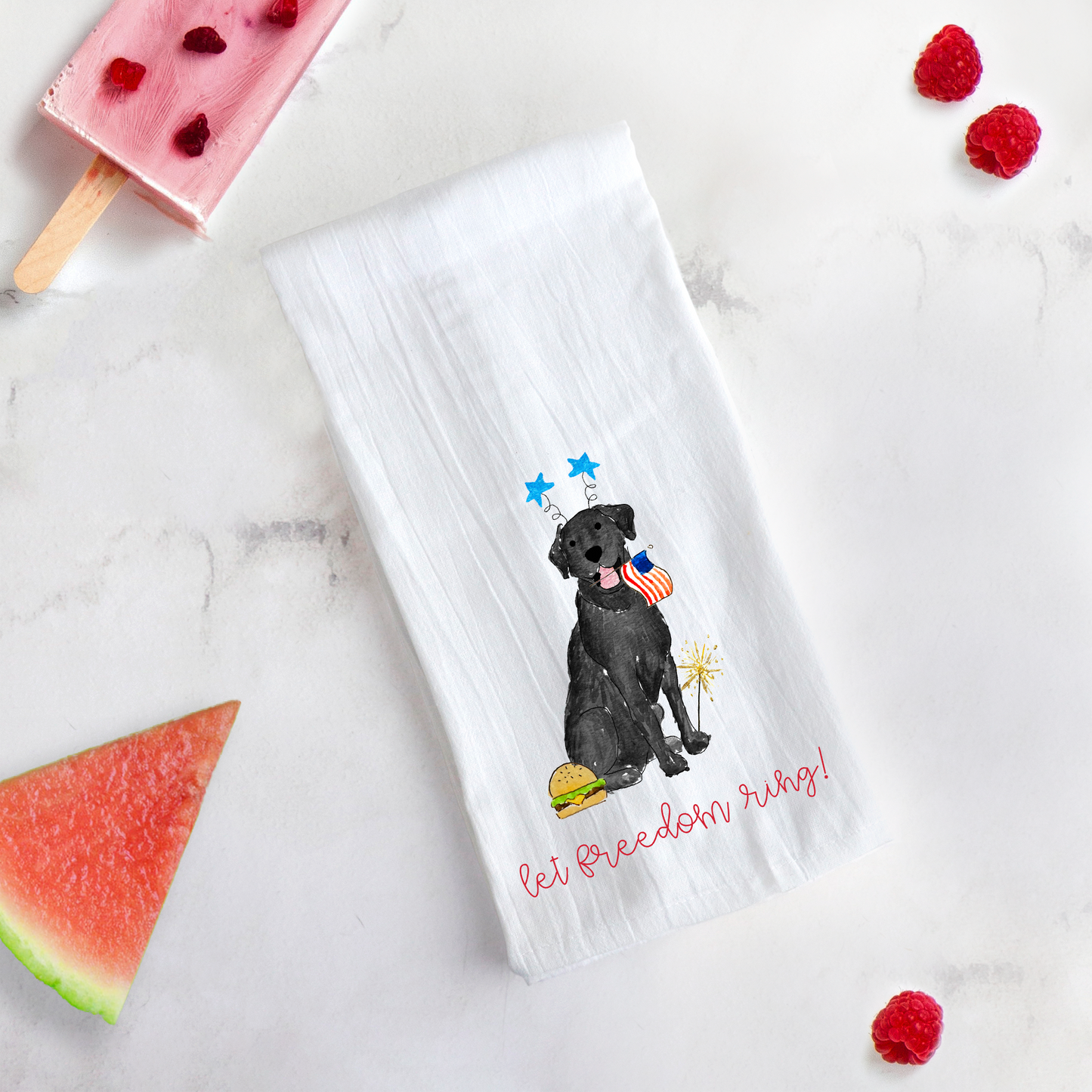 Patriotic Lab Tea Towel