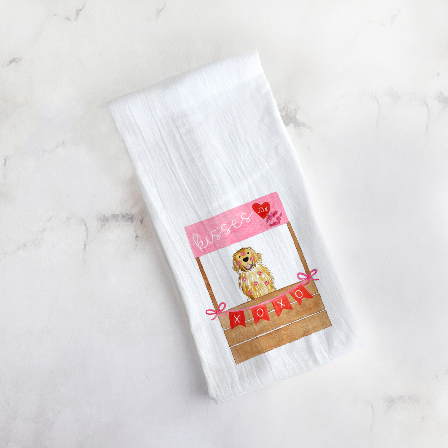 Valentines Day Kissing Booth Mix and Match Pet Tea Towel