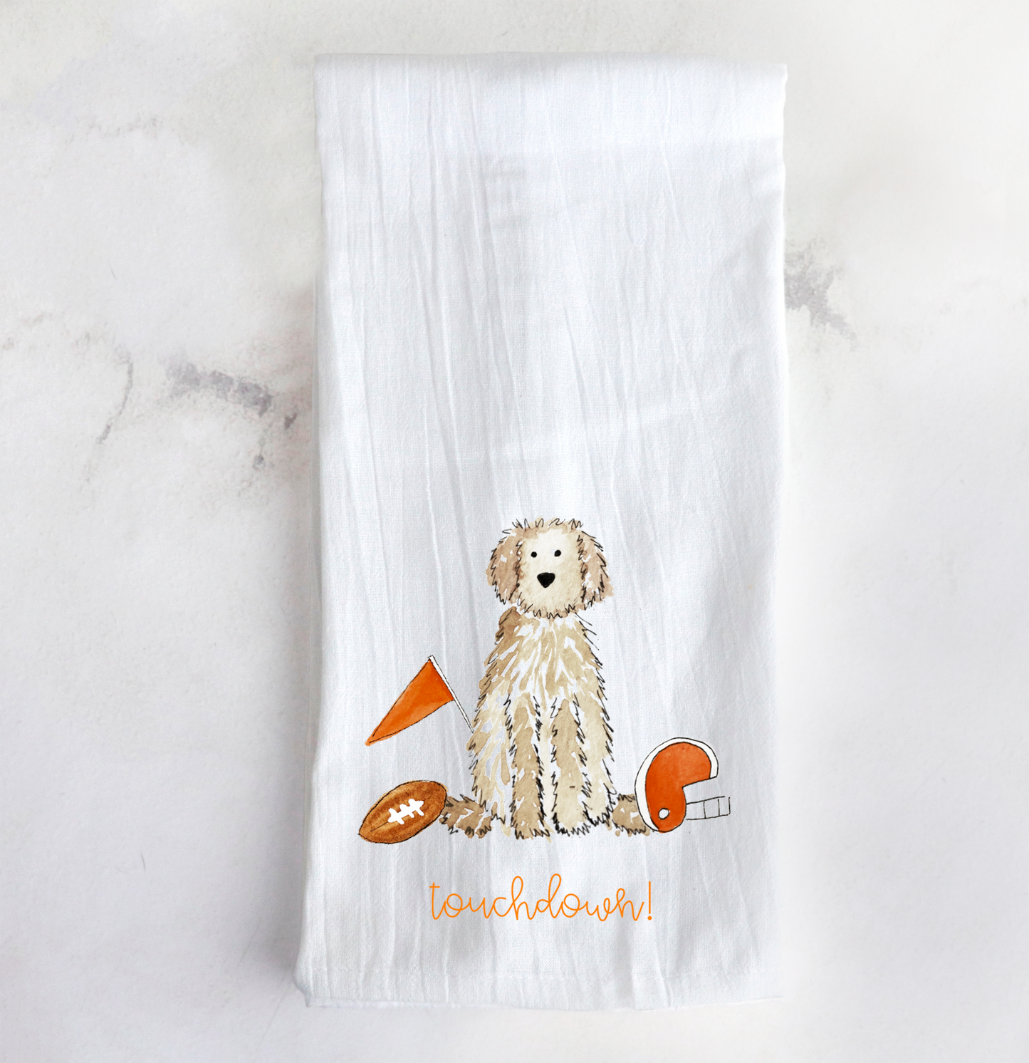 Sporty Football Doodle Tea Towel