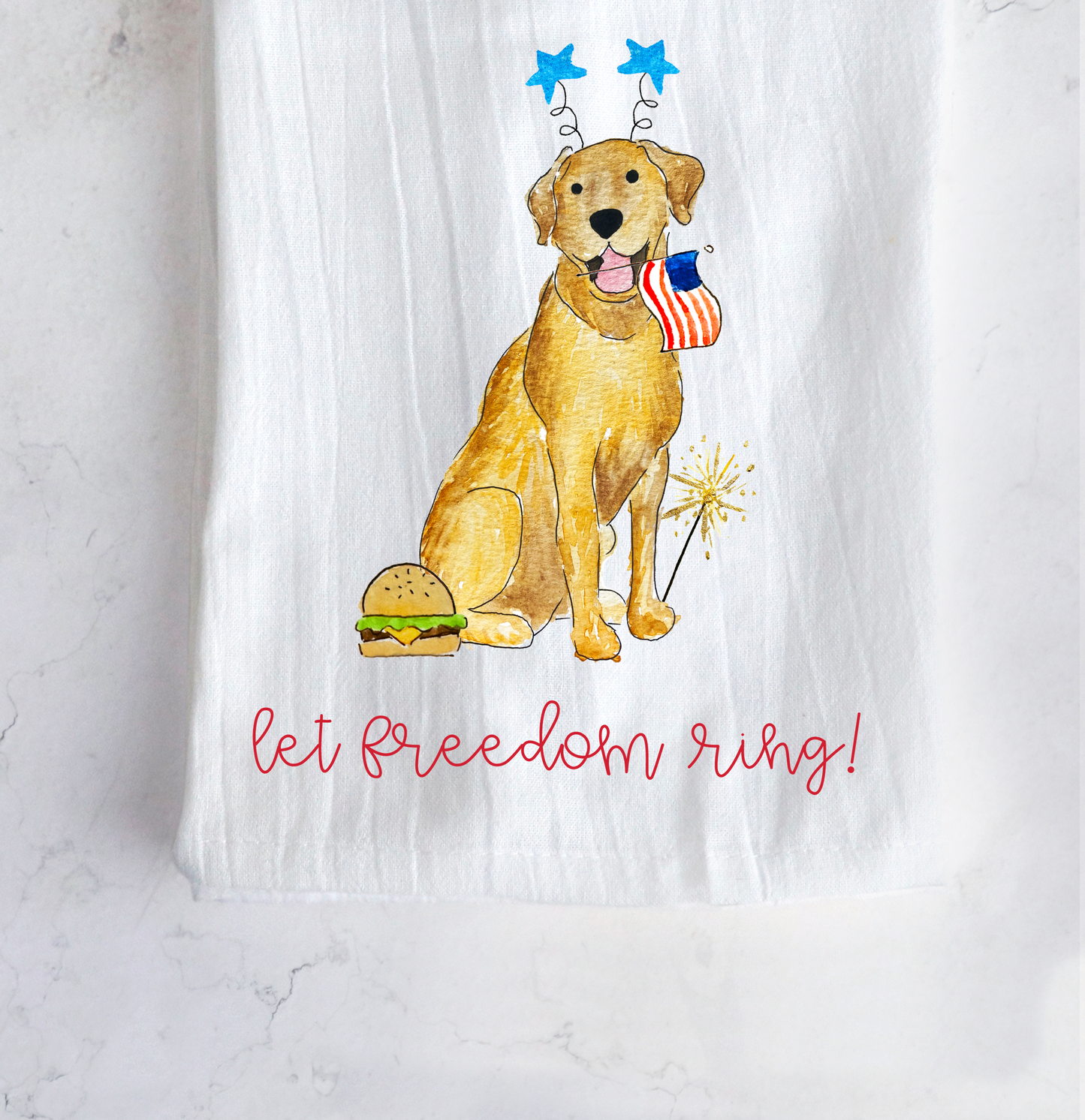 Patriotic Lab Tea Towel