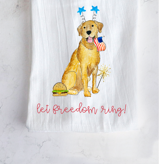 Patriotic Lab Tea Towel