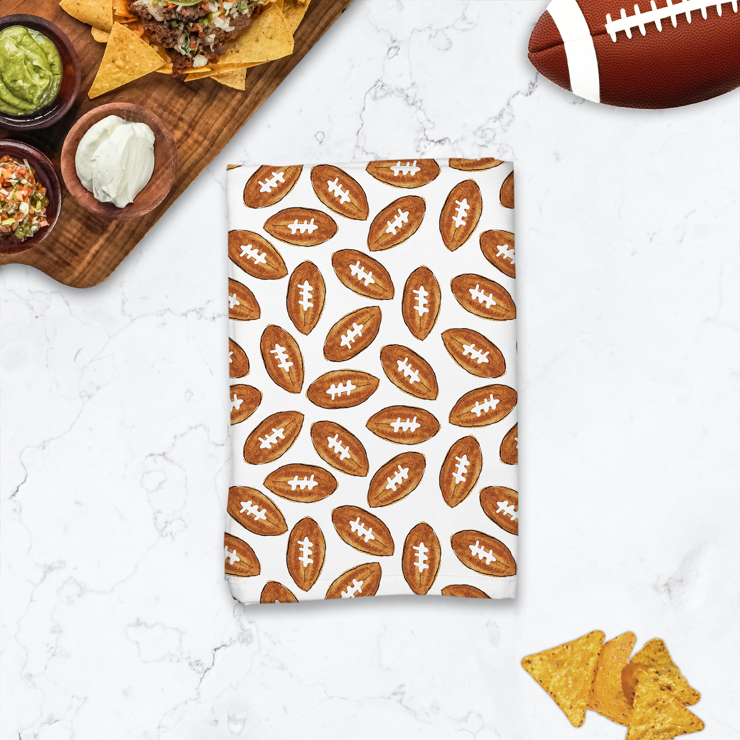 Football Pattern Hostess Towel
