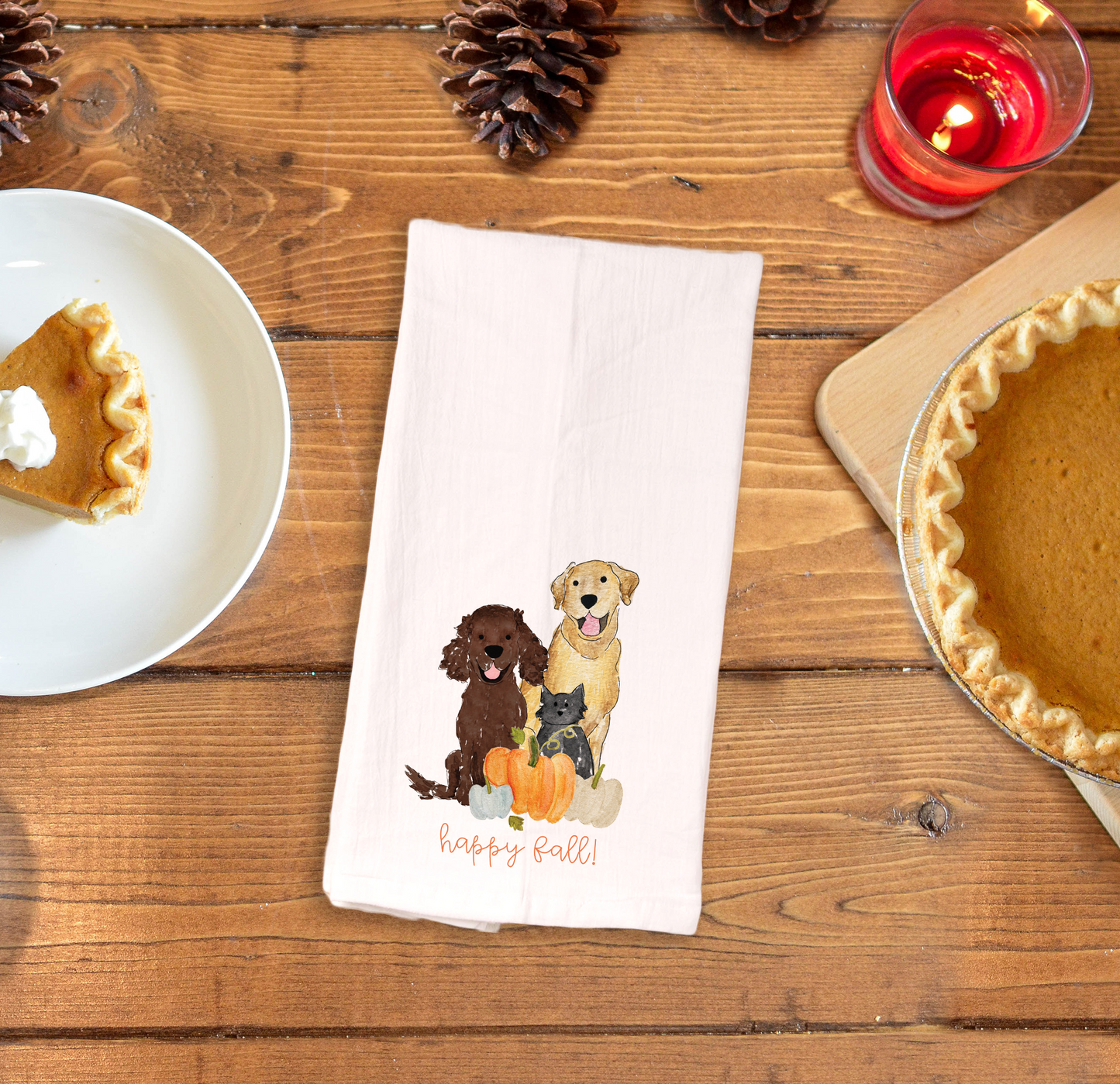 Fall Pumpkin Mix and Match Pets Tea Towel