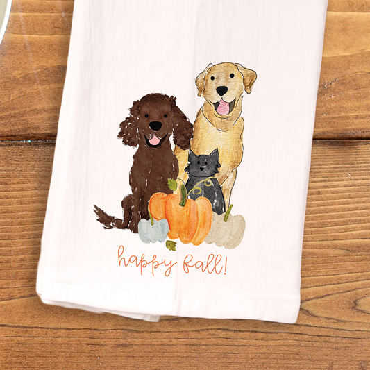 Fall Pumpkin Mix and Match Pets Tea Towel