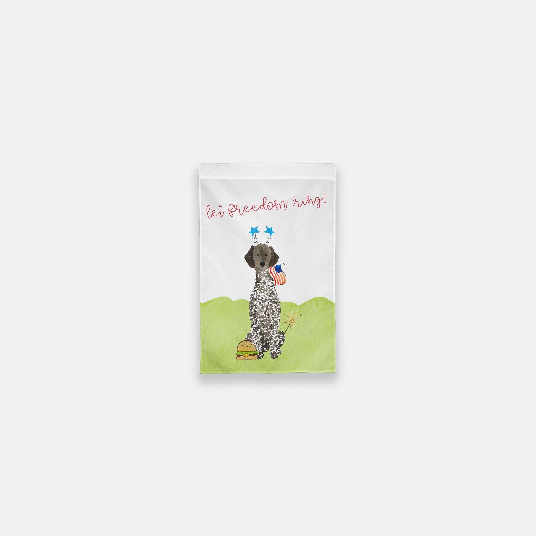 Patriotic German Shorthaired Pointer Garden Flag