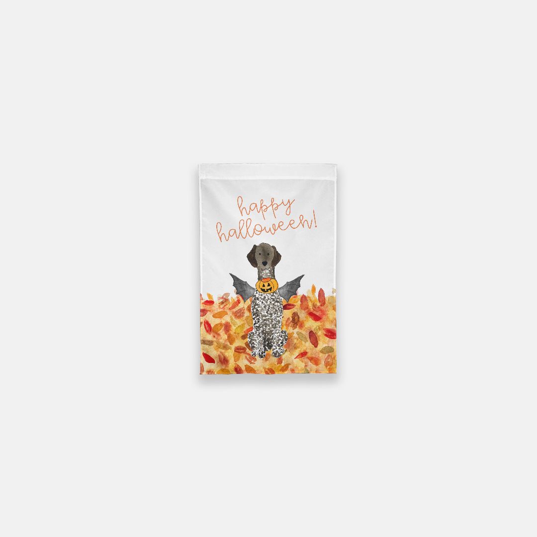 Spooky German Shorthaired Pointer Garden Flag