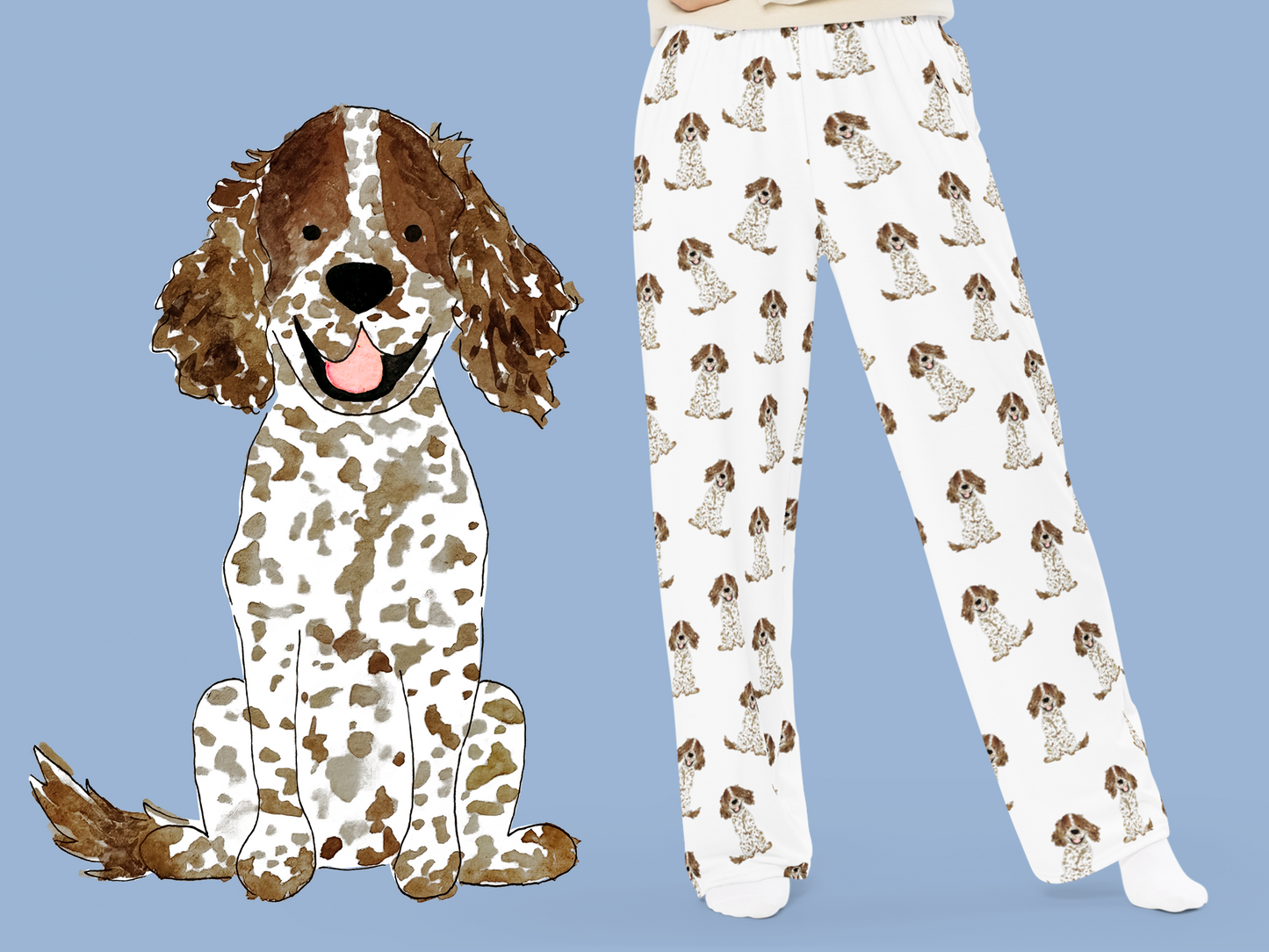 Brown Parti Spaniel Pajama Pants
