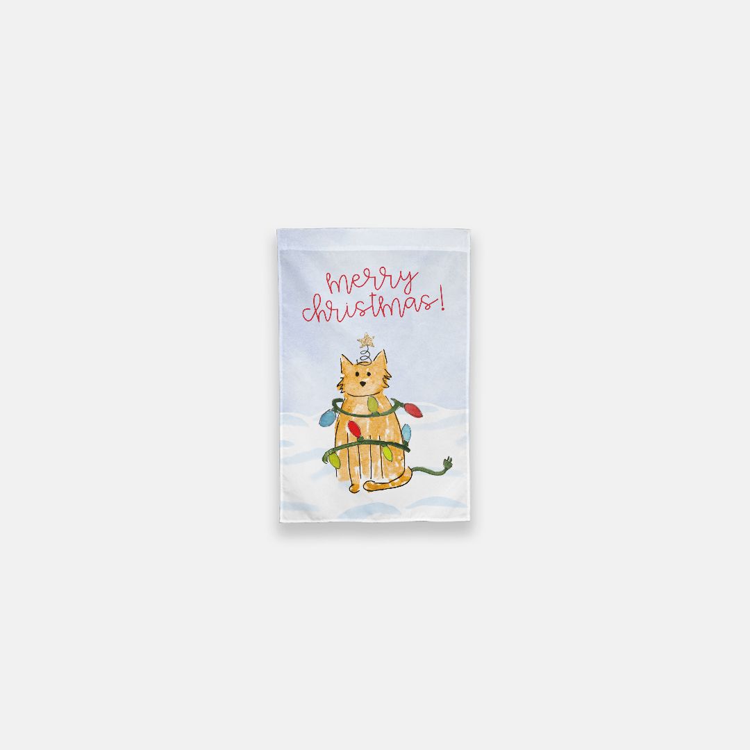 Festive Christmas Cat Garden Flag