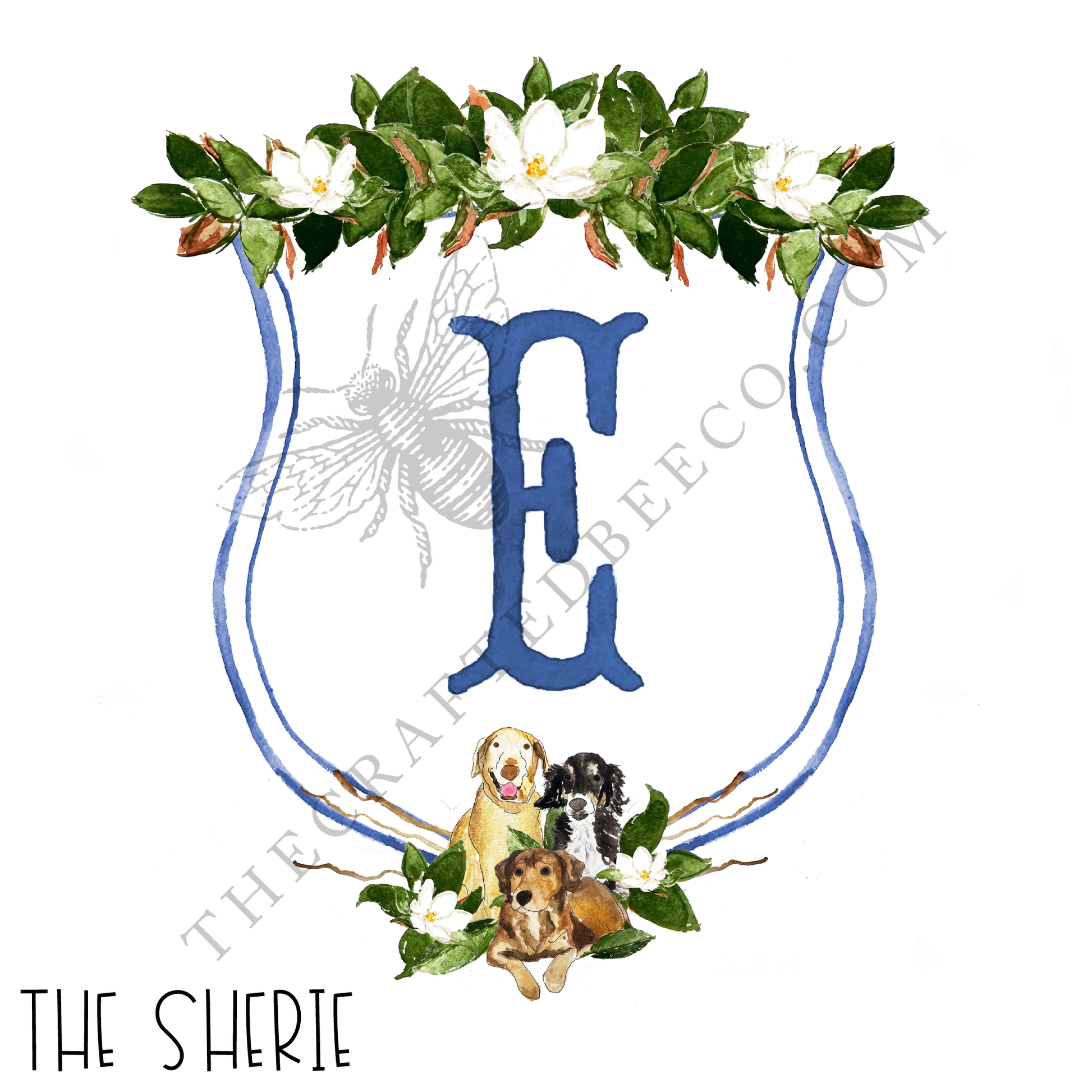 custom crest for wedding blue magnolia wedding crest monogram for invitations