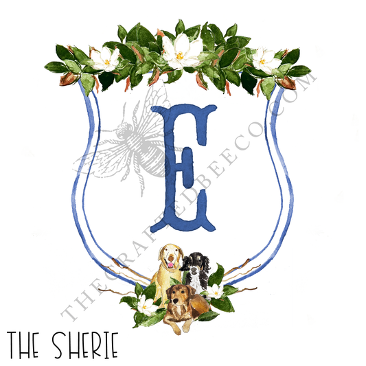 custom crest for wedding blue magnolia wedding crest monogram for invitations