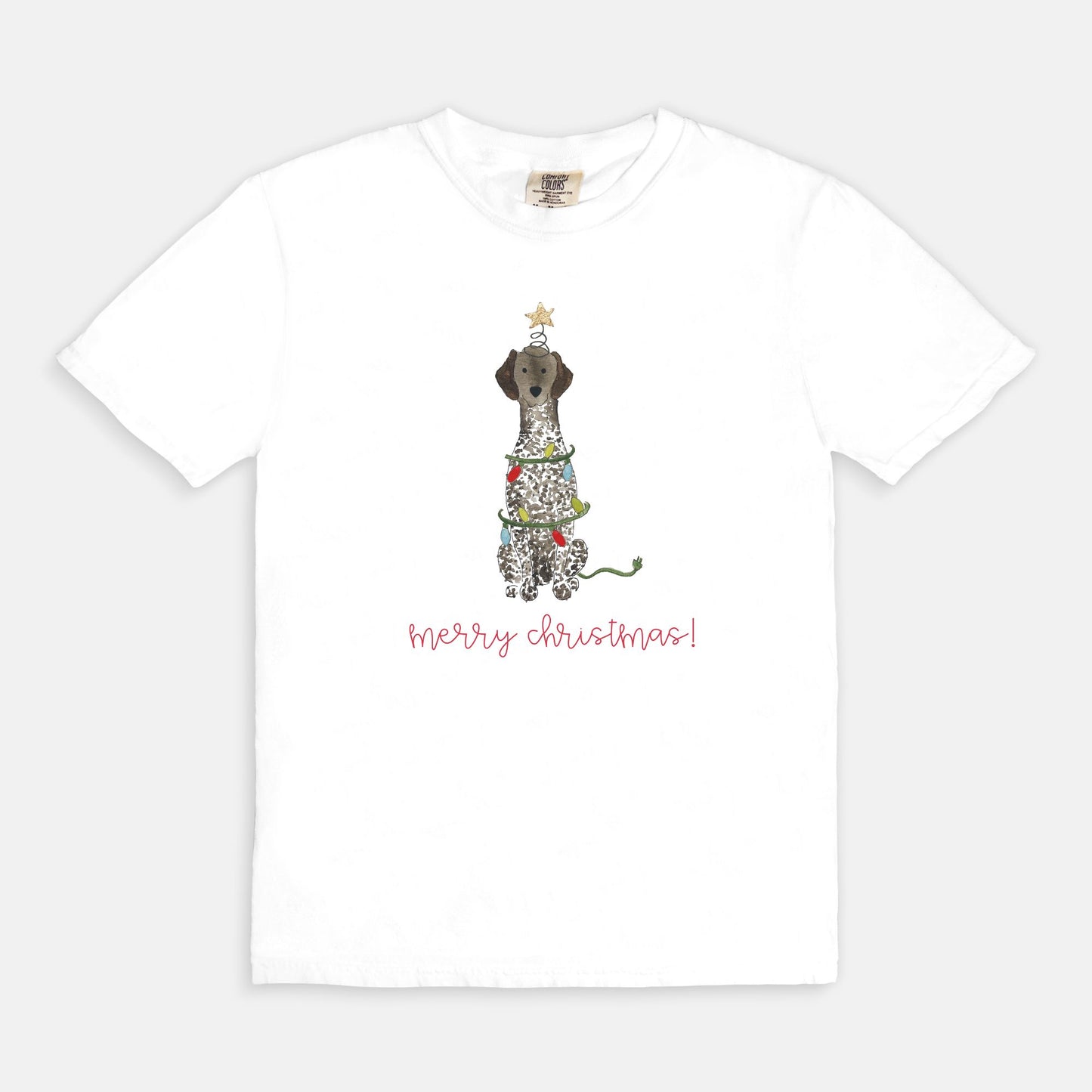 Festive Christmas German Shorthair Pointer Comfort Color Tee
