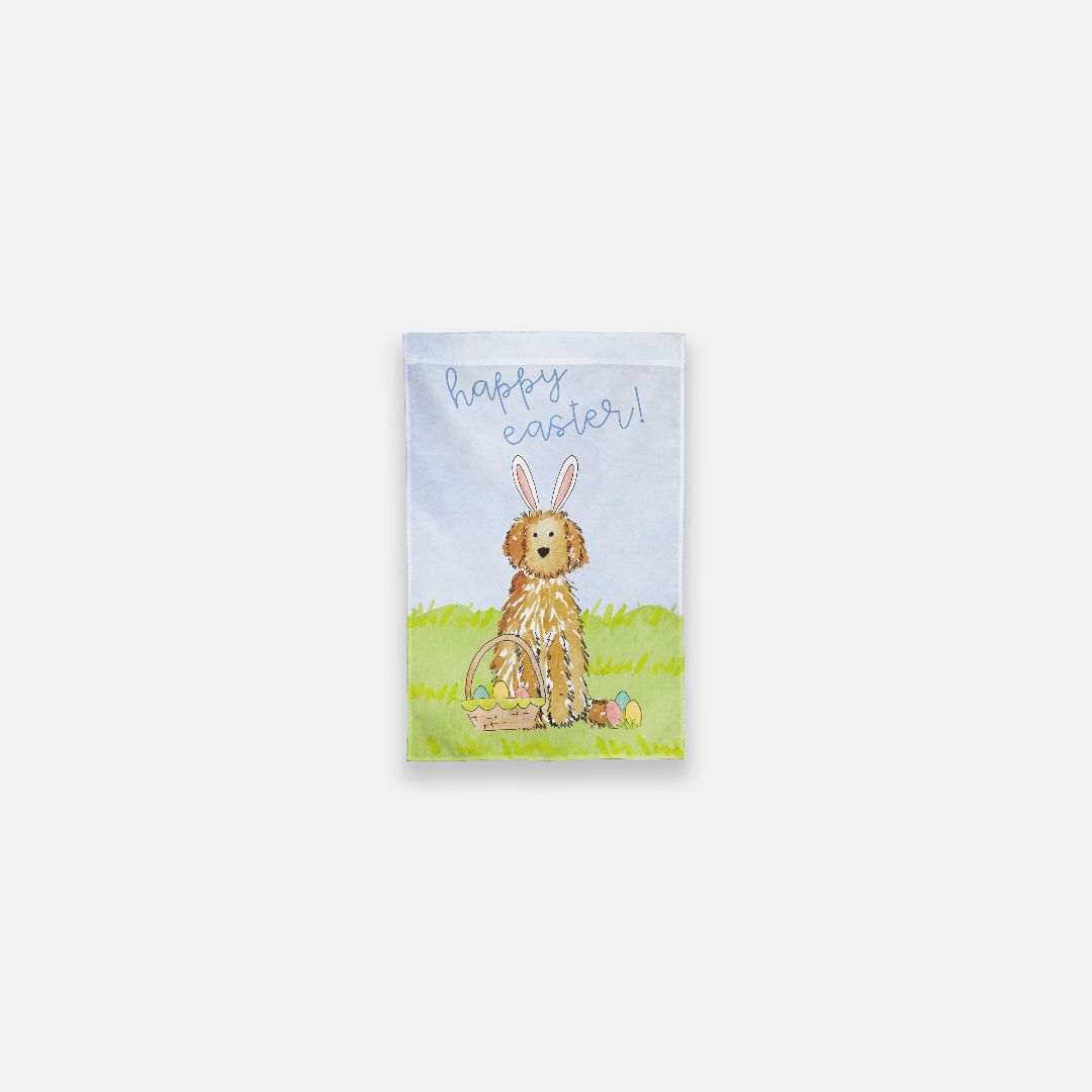 Easter Bunny Doodle Garden Flag
