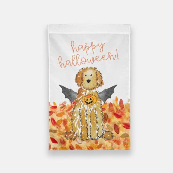 Spooky Halloween Doodle Garden Flag