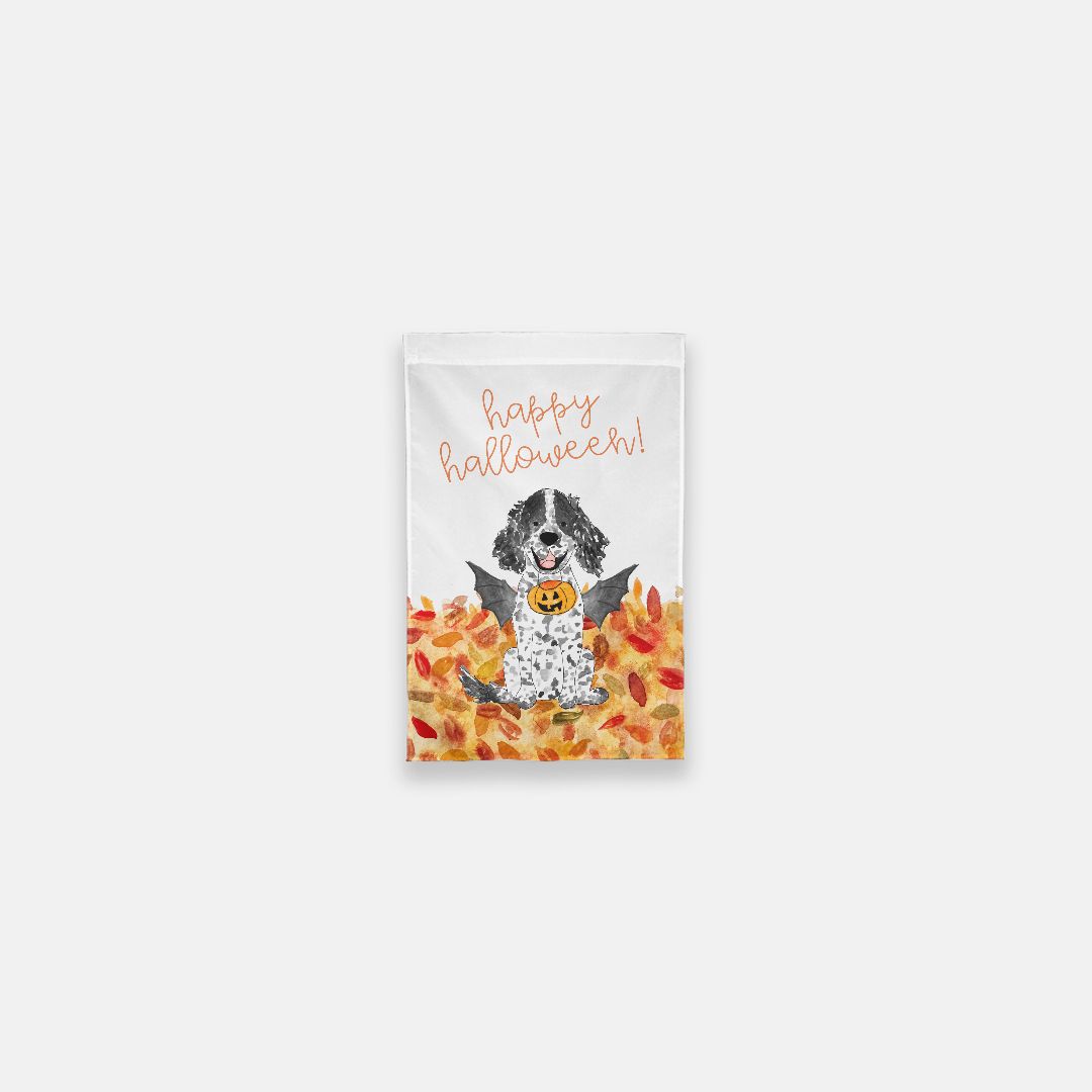 Spooky Halloween Spaniel Garden Flag