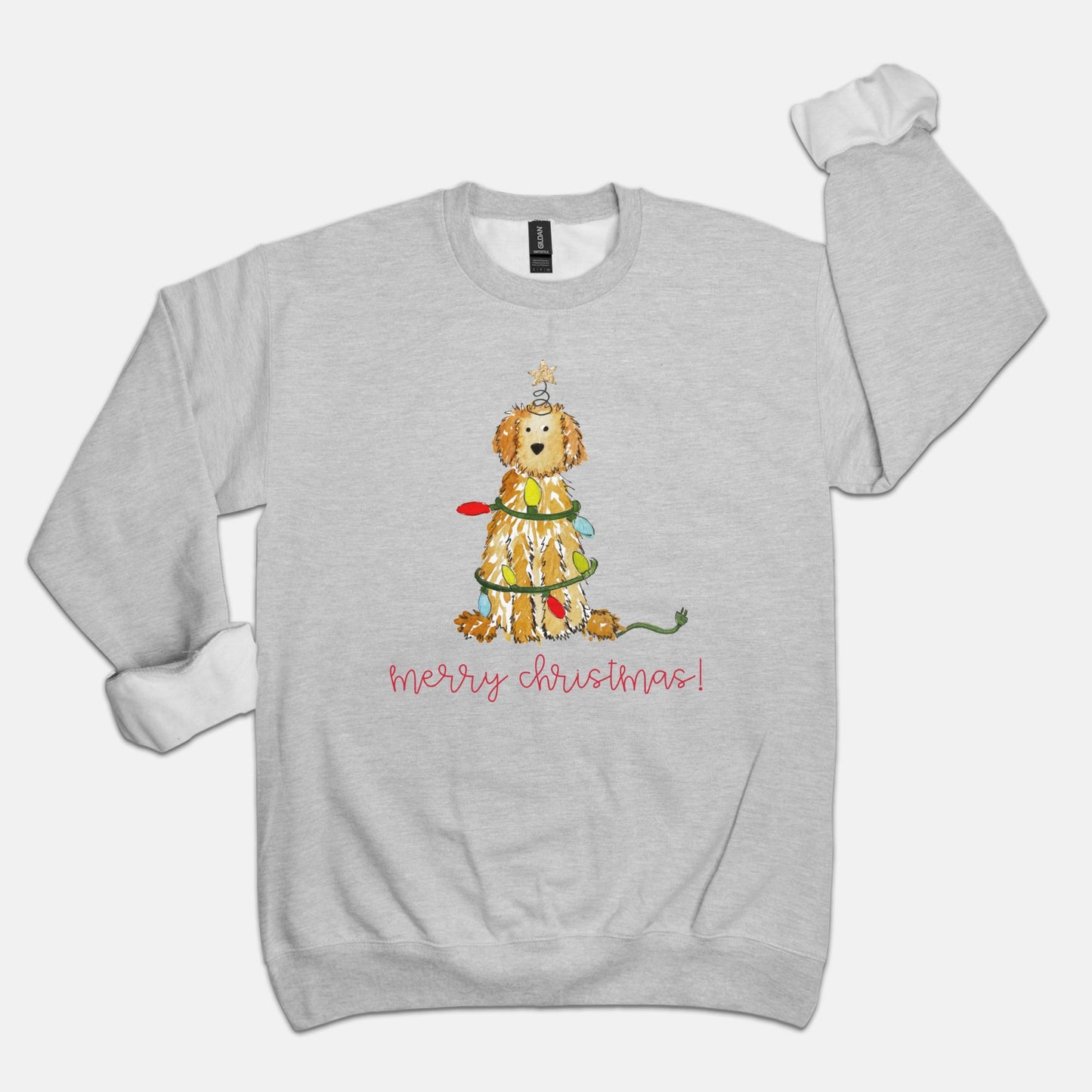 Festive Christmas Apricot Doodle Gildan Sweatshirt