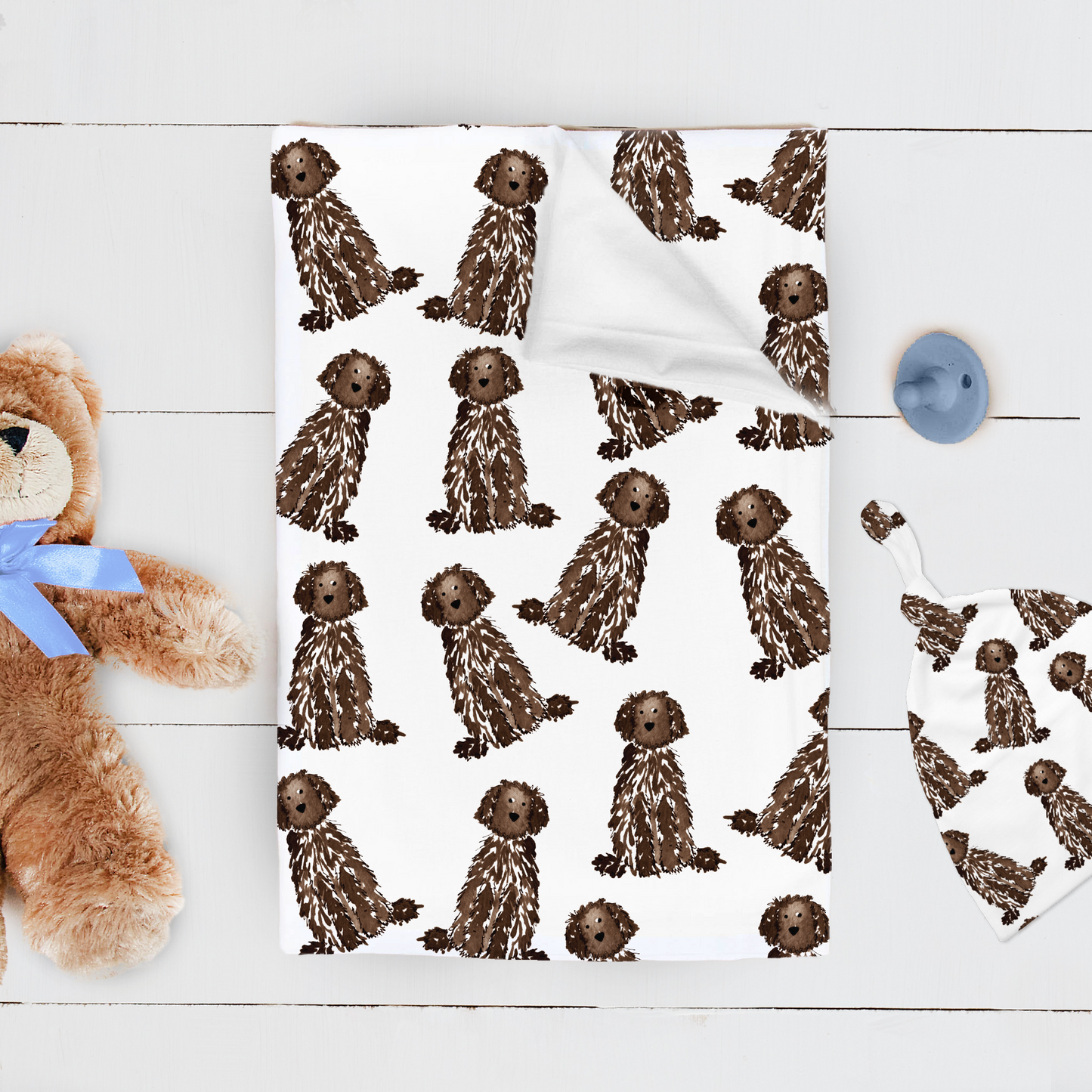 Doodle Swaddle Blanket | Goldendoodle Baby Swaddle Blanket