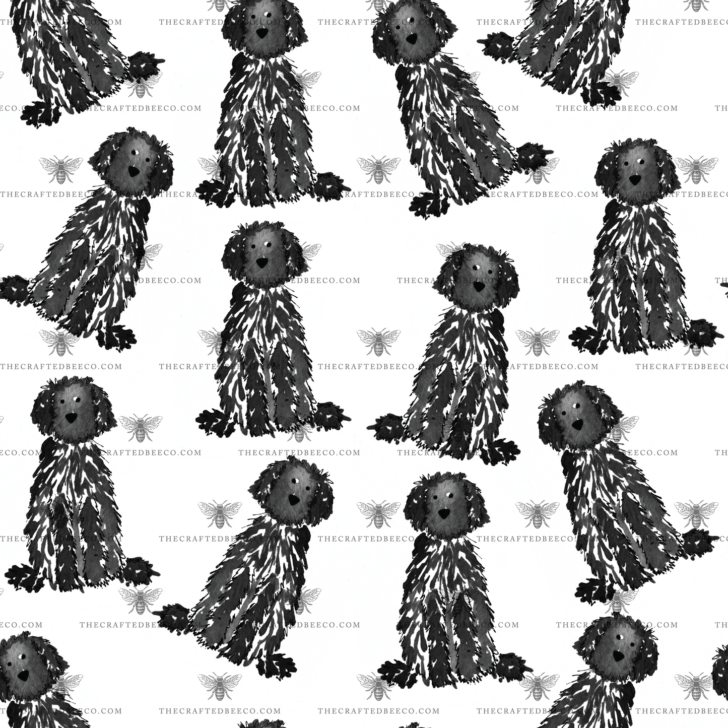 Black Doodle Pajama Pants | Black Goldendoodle Pajamas