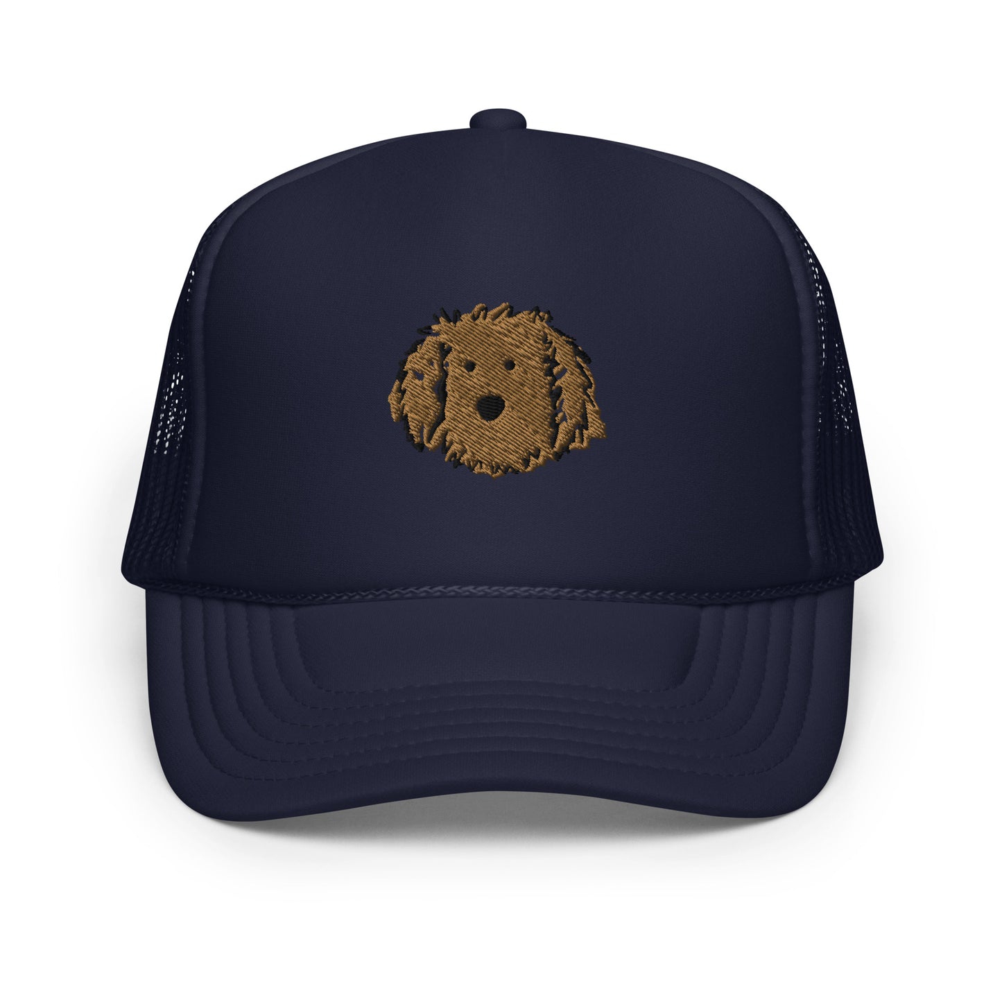 Embroidered Apricot Doodle Foam Trucker Hat