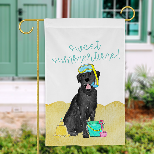 Sandy Summer Lab Garden Flag