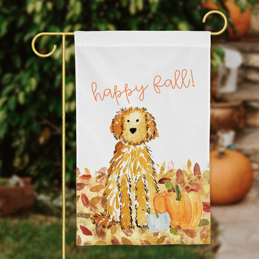Fall Pumpkin Doodle Garden Flag