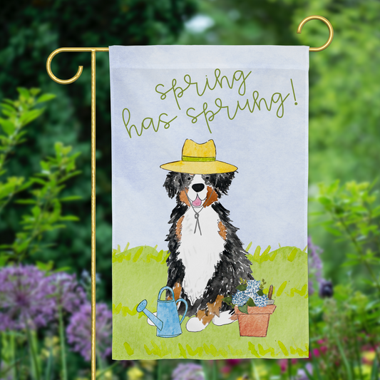 Spring Flower Bernese Mountain Dog Garden Flag
