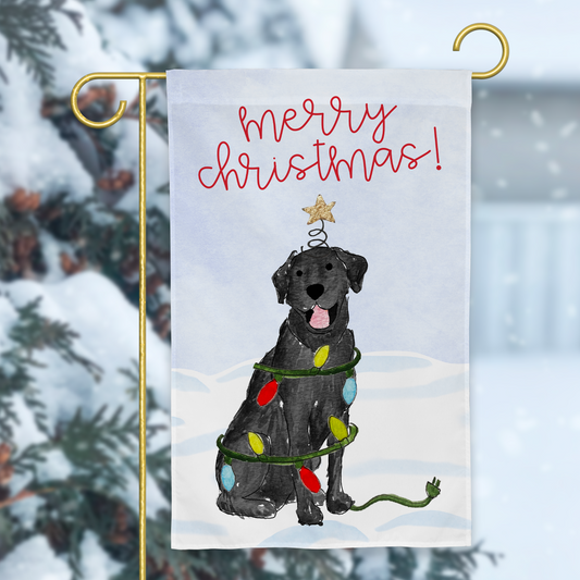 Festive Christmas Lab Garden Flag