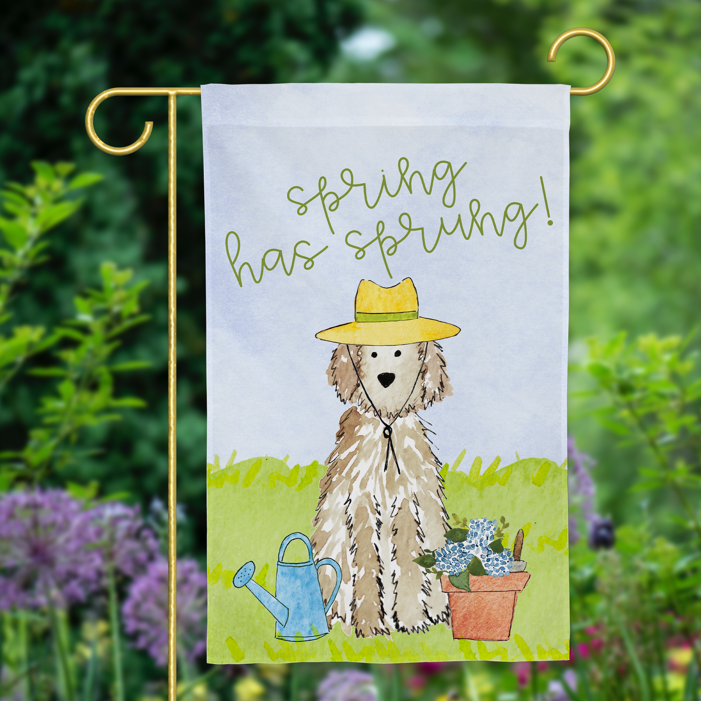 Spring Flower Doodle Garden Flag