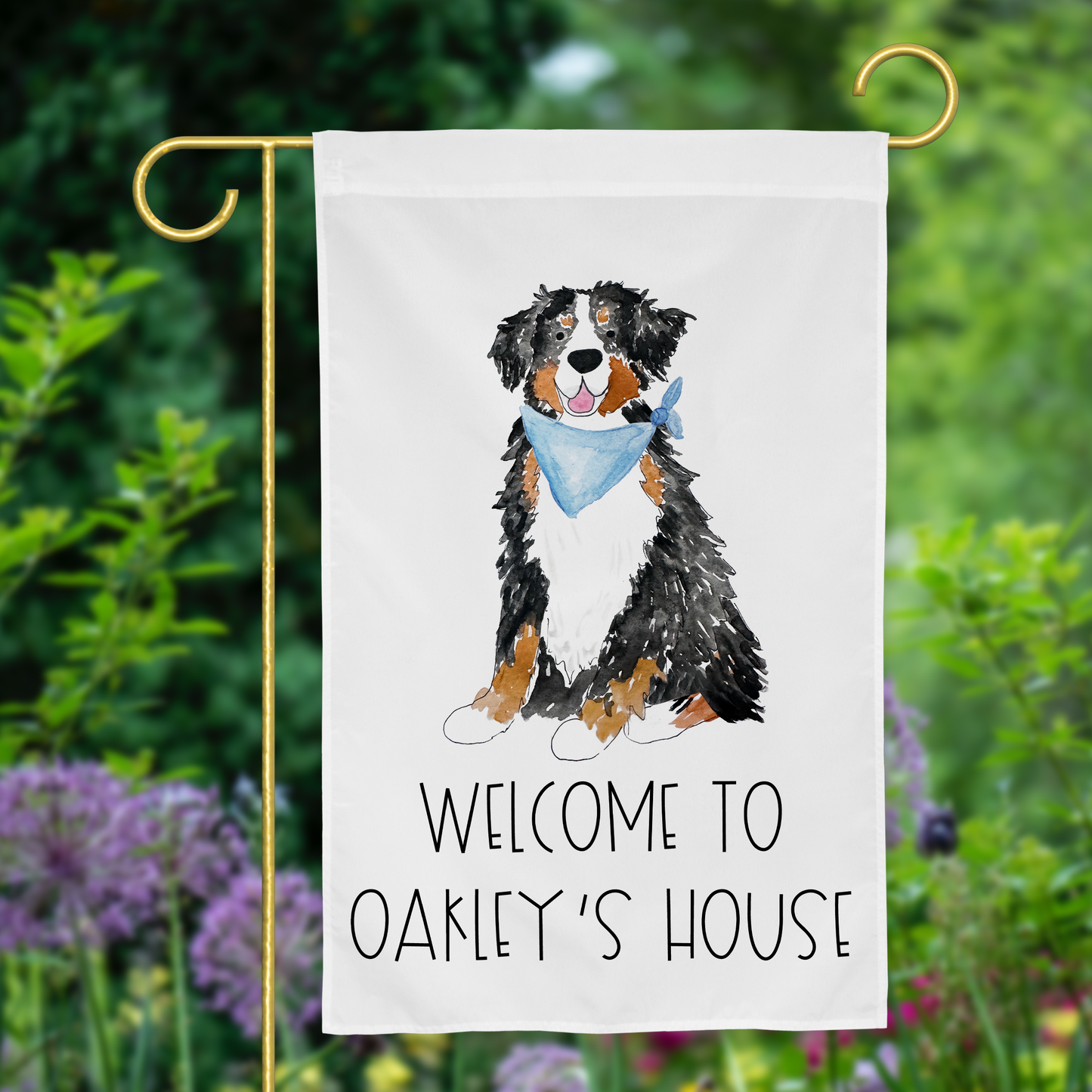Dog House Bernese Mountain Dog Garden Flag