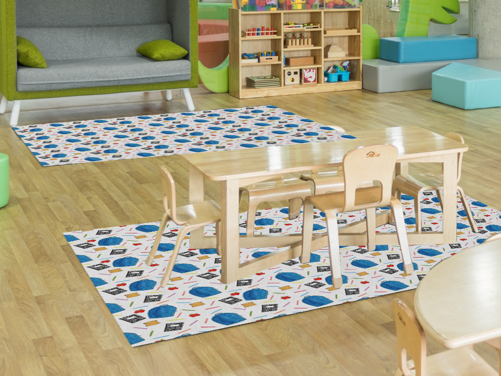 Back to School Pattern Classroom Rug