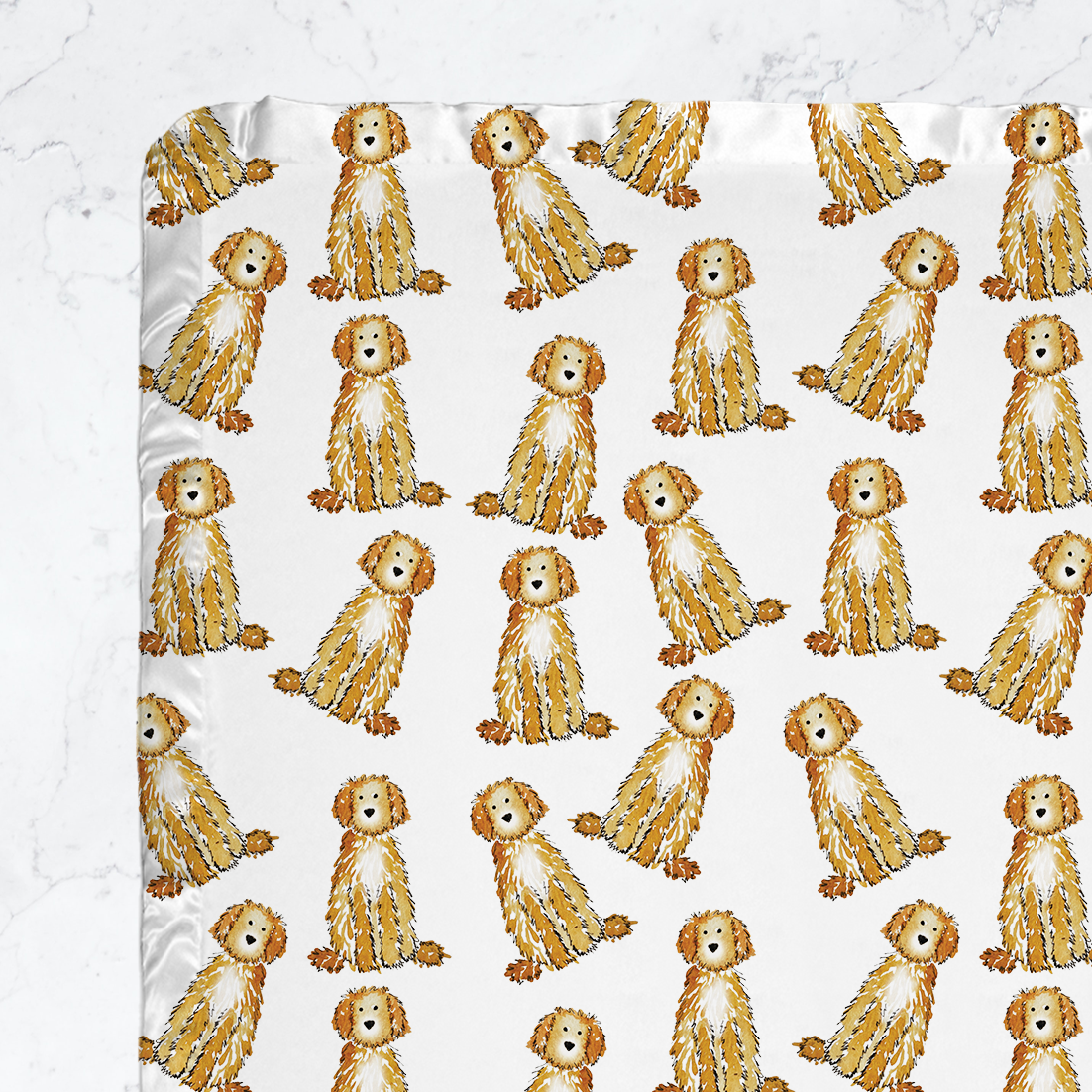 golden doodle white and gold labradoodle baby blanket doodle baby gift