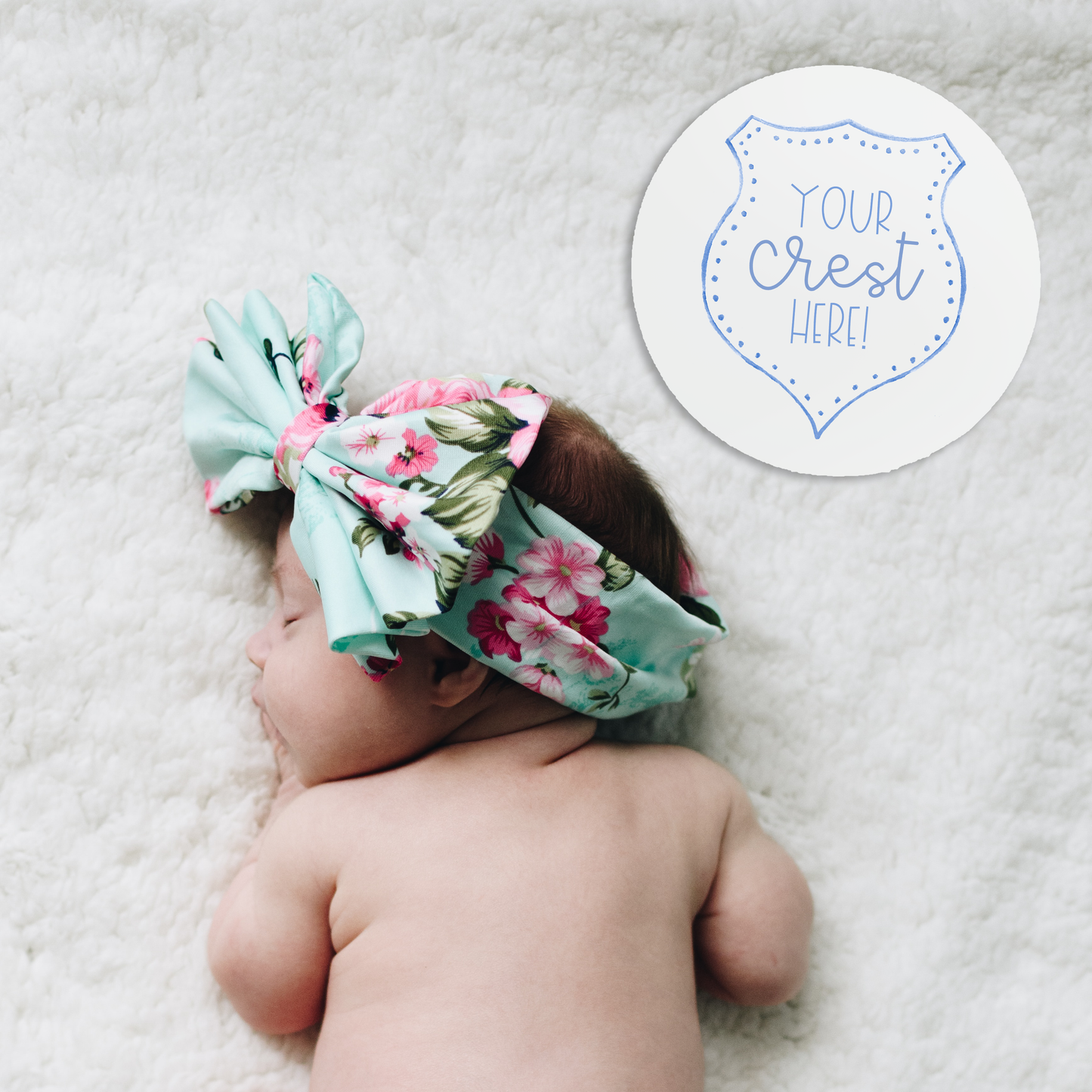 *Custom Crest Add On* 6 inch Baby Name Wood Sign